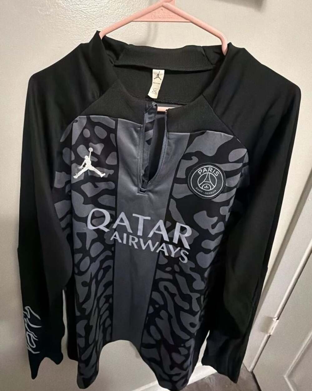 Jordan PSG Paris Saint-Germain Men’s 2XL Black 1/4 Zip Drill Training Top
